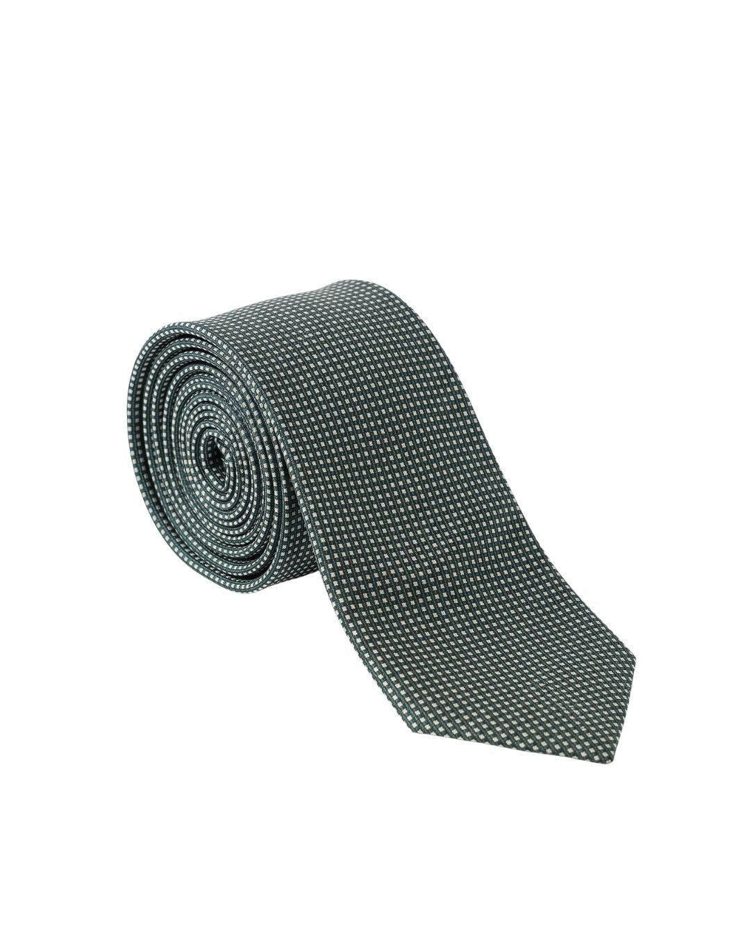 ARMANI COLLEZIONI Armani Collezioni Mens Green / White Micro Dot Silk Neck Tie