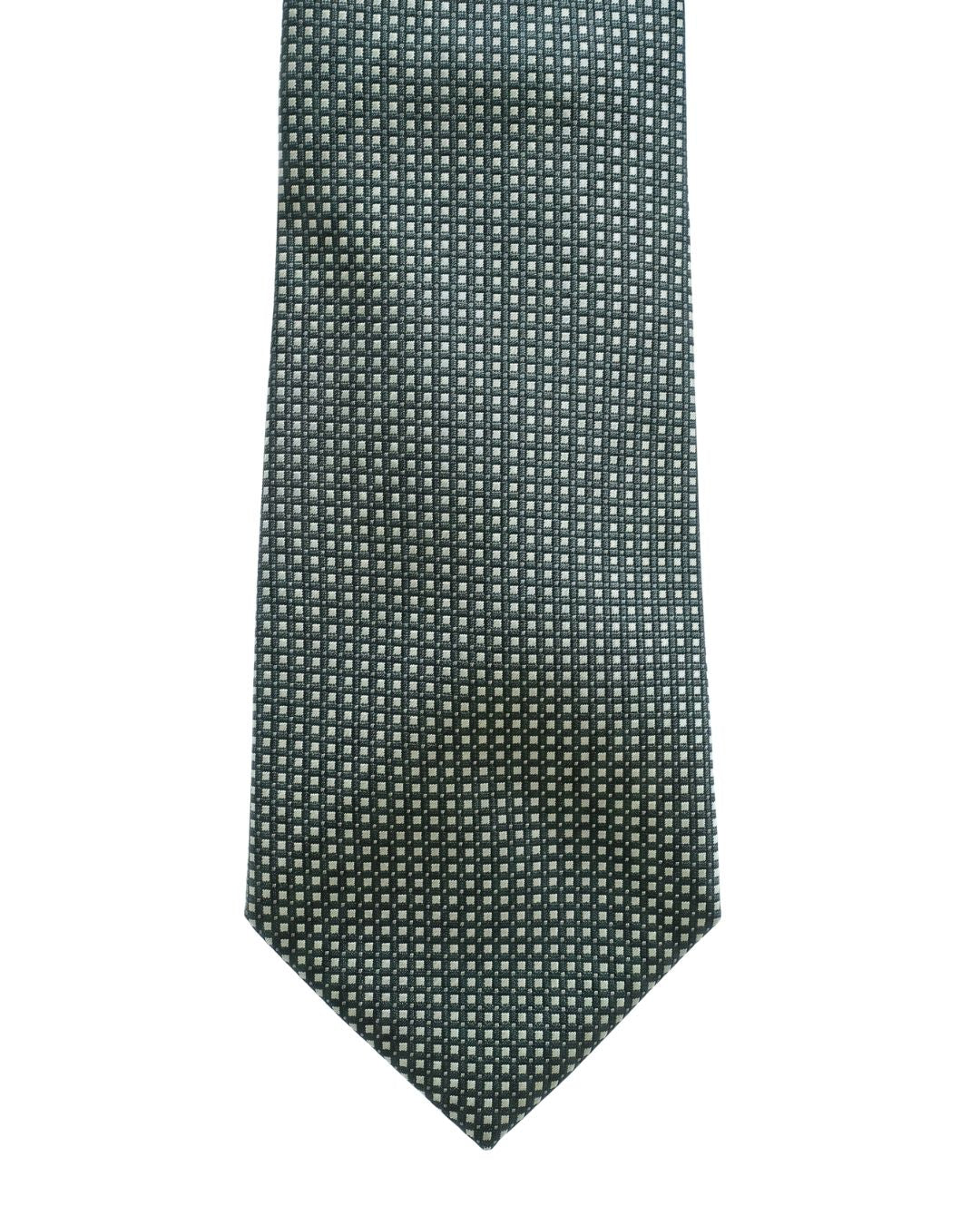 ARMANI COLLEZIONI Armani Collezioni Mens Green / White Micro Dot Silk Neck Tie