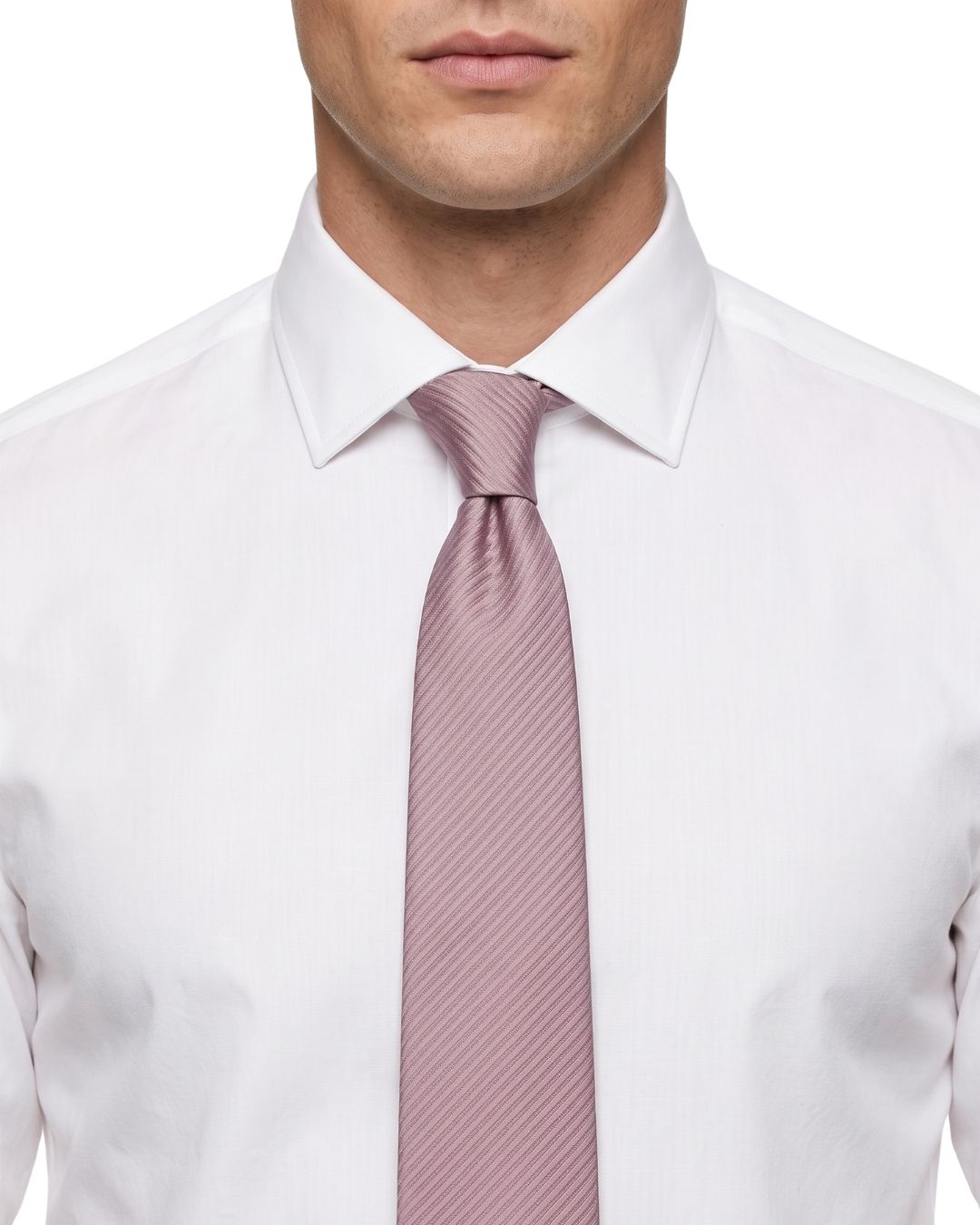 ARMANI COLLEZIONI Armani Collezioni Mens Dusty Pink Tonal Diagonal Stripe Neck Tie