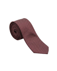 ARMANI COLLEZIONI Armani Collezioni Mens Burgundy / White Micro Dot Silk Neck Tie