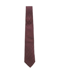 ARMANI COLLEZIONI Armani Collezioni Mens Burgundy / White Micro Dot Silk Neck Tie