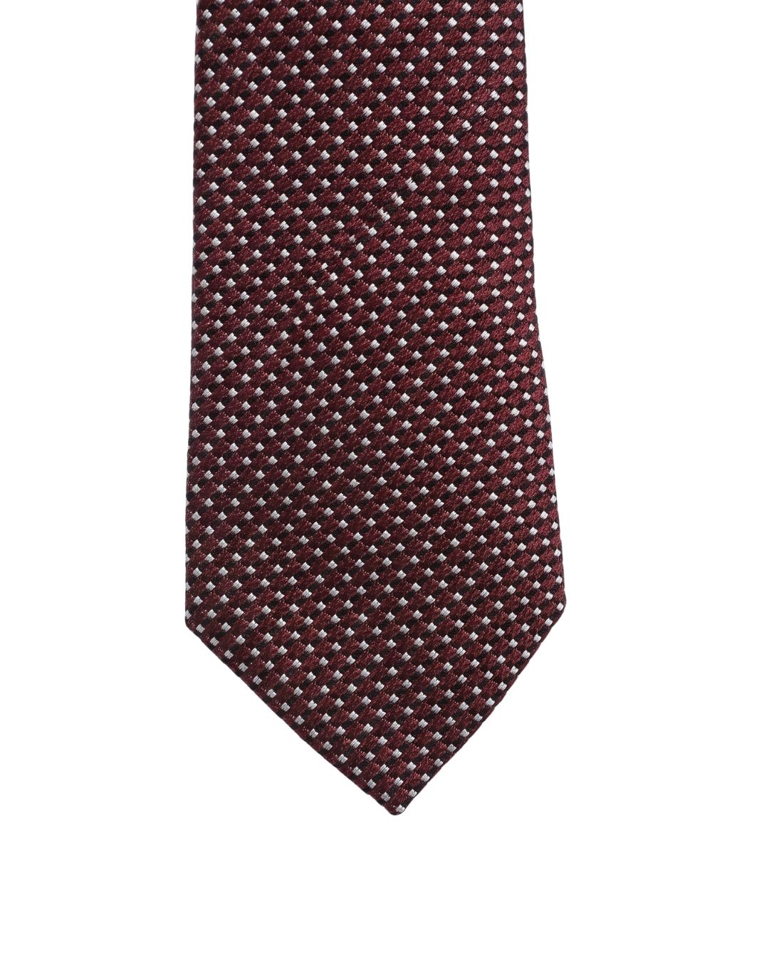ARMANI COLLEZIONI Armani Collezioni Mens Burgundy / White Micro Dot Silk Neck Tie