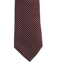 ARMANI COLLEZIONI Armani Collezioni Mens Burgundy / White Micro Dot Silk Neck Tie