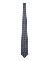 ARMANI COLLEZIONI Armani Collezione Mens Charcoal Gray / Silver Gray Optical Geometric Neck Tie