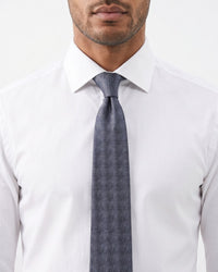 ARMANI COLLEZIONI Armani Collezione Mens Charcoal Gray / Silver Gray Optical Geometric Neck Tie