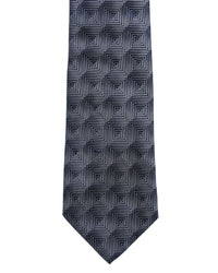 ARMANI COLLEZIONI Armani Collezione Mens Charcoal Gray / Silver Gray Optical Geometric Neck Tie