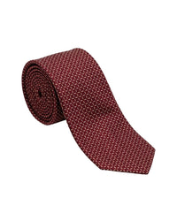 ARMANI COLLEZIONI Armani Collezioni Mens Burgundy / Black Micro Dot Silk Neck Tie