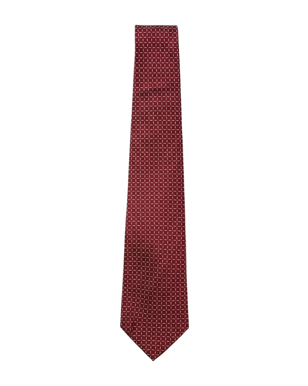ARMANI COLLEZIONI Armani Collezioni Mens Burgundy / Black Micro Dot Silk Neck Tie