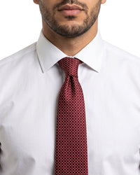 ARMANI COLLEZIONI Armani Collezioni Mens Burgundy / Black Micro Dot Silk Neck Tie