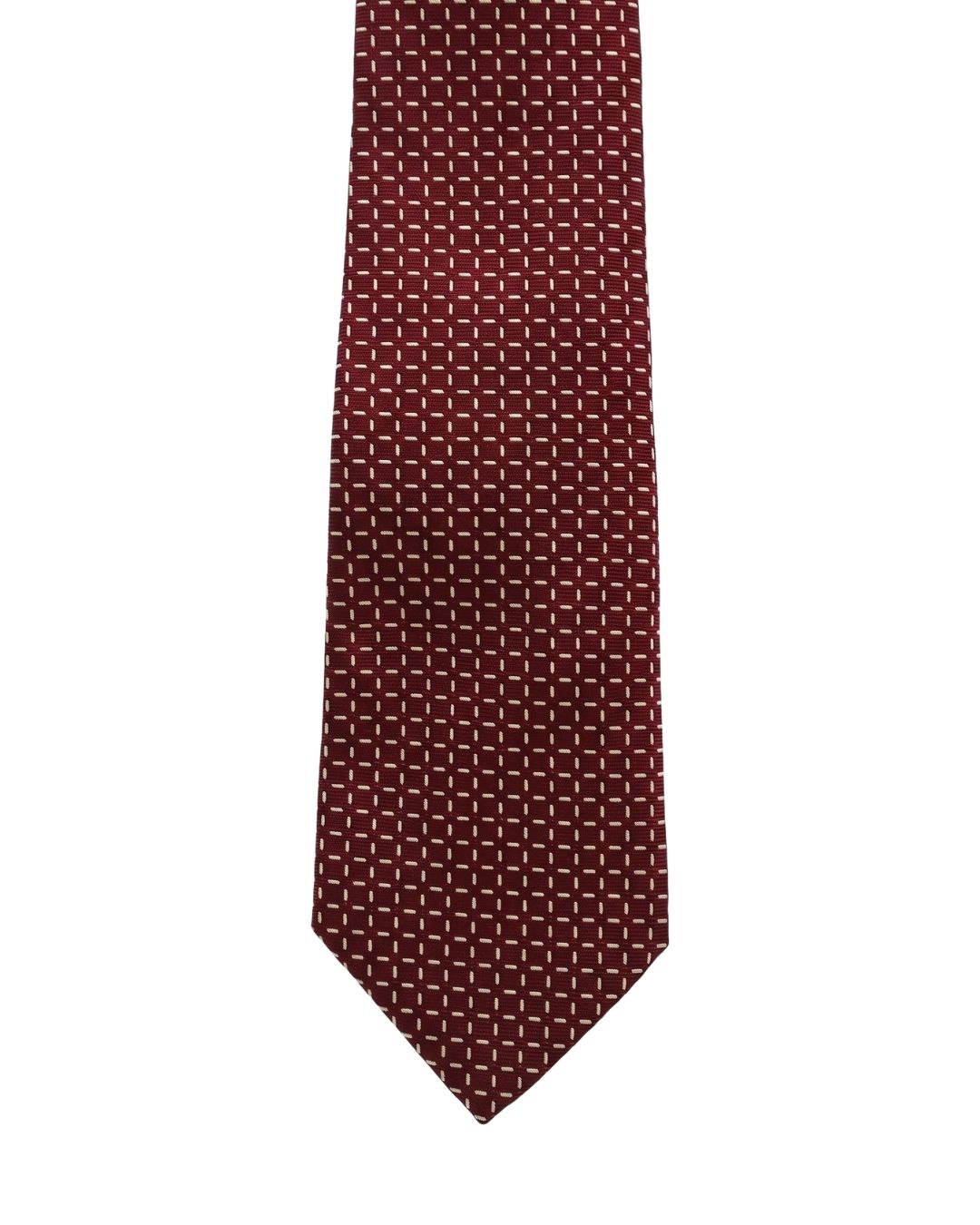 ARMANI COLLEZIONI Armani Collezioni Mens Burgundy / Black Micro Dot Silk Neck Tie