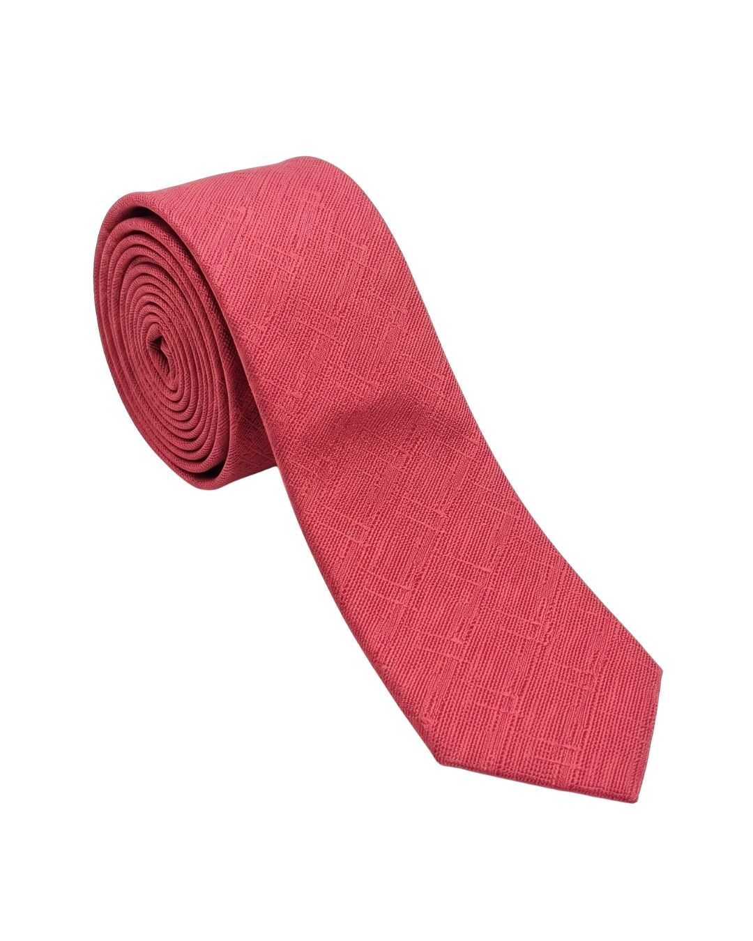 ARMANI COLLEZIONI Armani Collezioni Mens Coral Red Solid Textured Silk Neck Tie