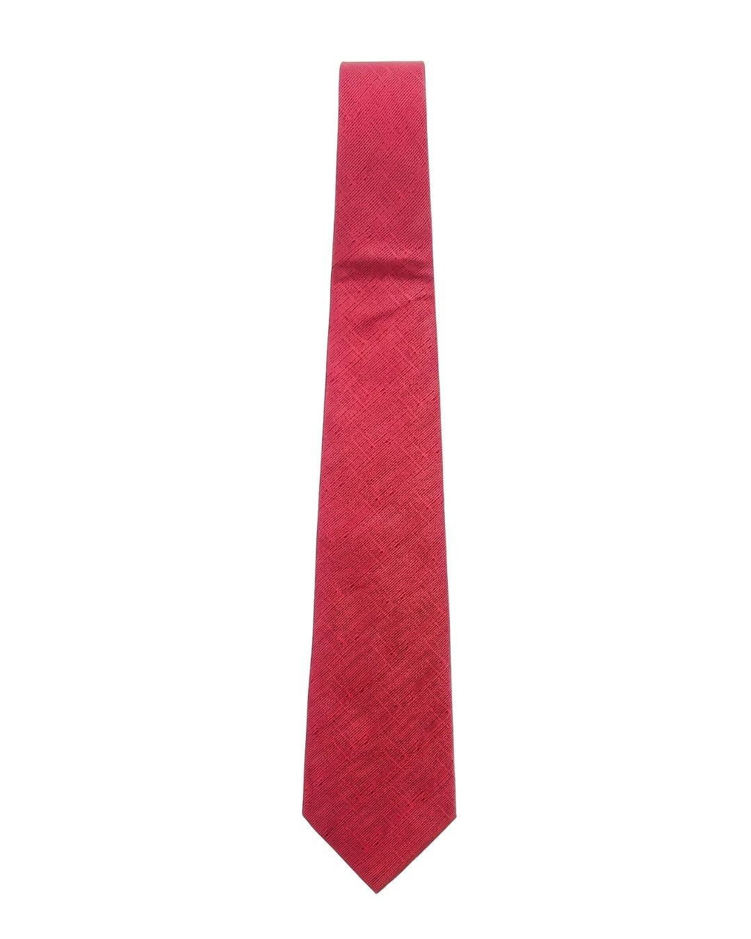 ARMANI COLLEZIONI Armani Collezioni Mens Coral Red Solid Textured Silk Neck Tie
