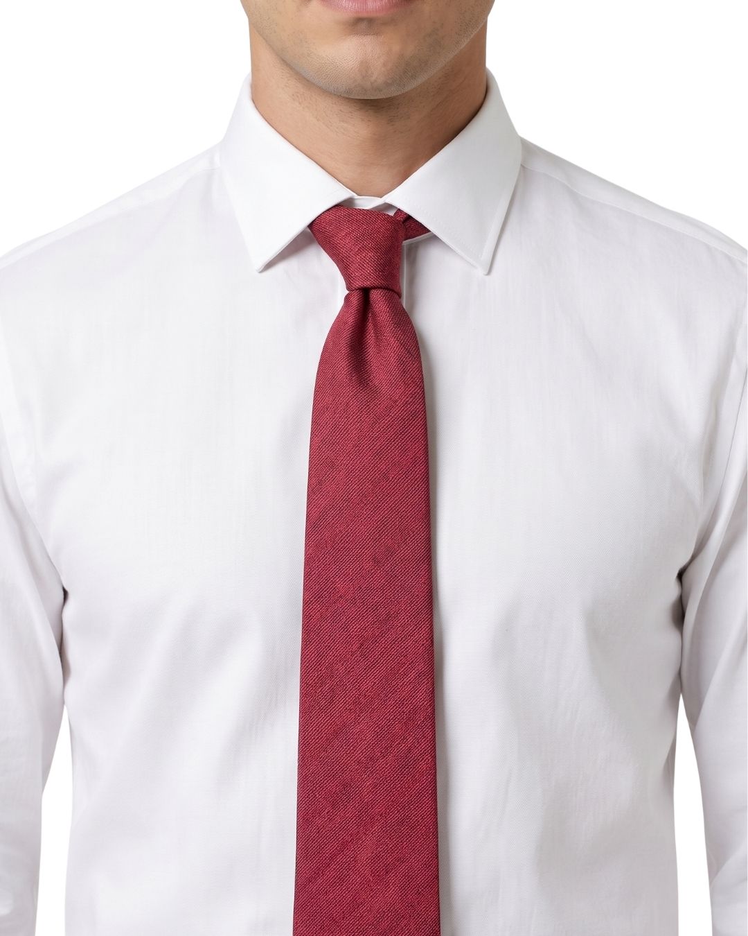 ARMANI COLLEZIONI Armani Collezioni Mens Coral Red Solid Textured Silk Neck Tie