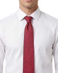 ARMANI COLLEZIONI Armani Collezioni Mens Coral Red Solid Textured Silk Neck Tie