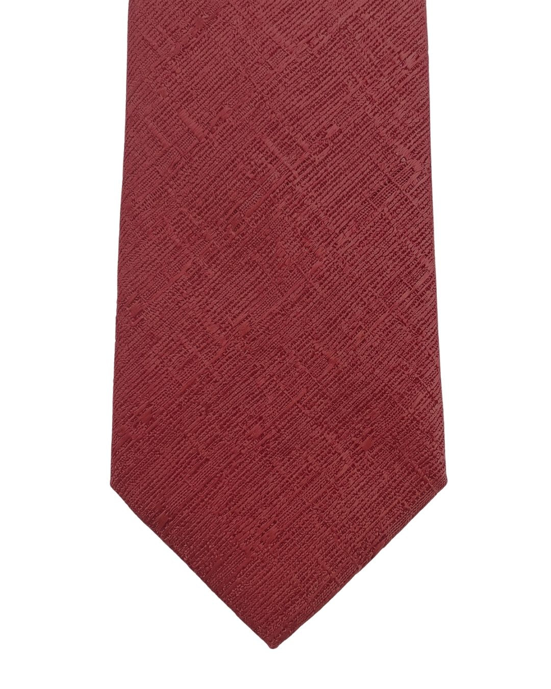 ARMANI COLLEZIONI Armani Collezioni Mens Coral Red Solid Textured Silk Neck Tie