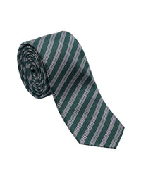 ARMANI COLLEZIONI Armani Collezioni Mens Green / Pink / White Diagonal Stripe Silk Neck Tie