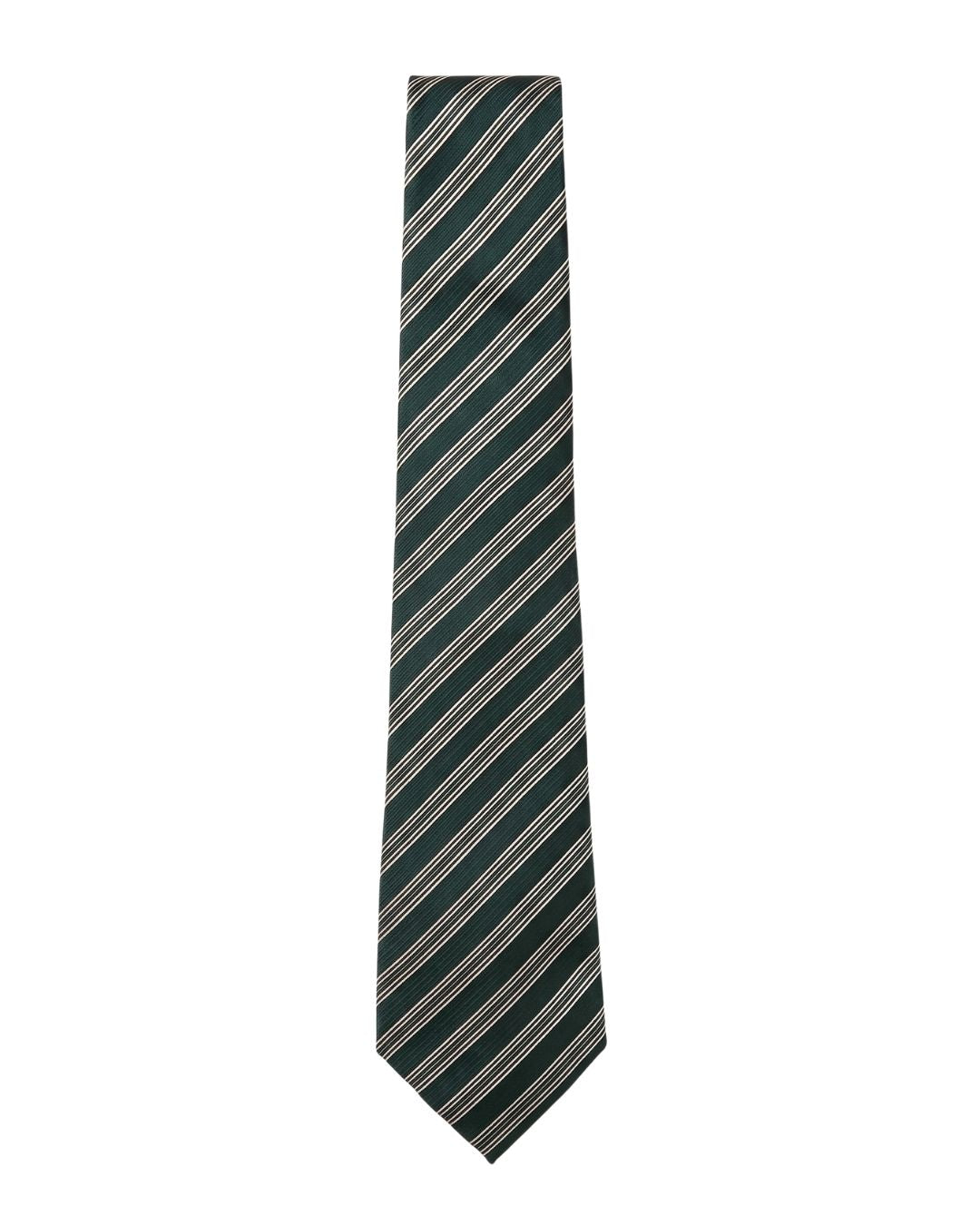 ARMANI COLLEZIONI Armani Collezioni Mens Green / Pink / White Diagonal Stripe Silk Neck Tie