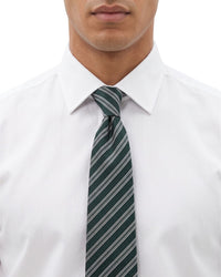 ARMANI COLLEZIONI Armani Collezioni Mens Green / Pink / White Diagonal Stripe Silk Neck Tie