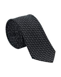 ARMANI COLLEZIONI Armani Collezioni Mens Black / Gray Geometric Silk Neck Tie