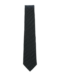 ARMANI COLLEZIONI Armani Collezioni Mens Black / Gray Geometric Silk Neck Tie