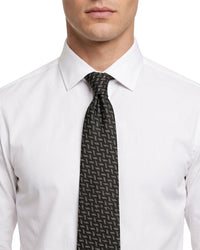 ARMANI COLLEZIONI Armani Collezioni Mens Black / Gray Geometric Silk Neck Tie