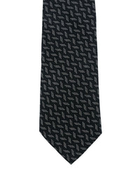 ARMANI COLLEZIONI Armani Collezioni Mens Black / Gray Geometric Silk Neck Tie