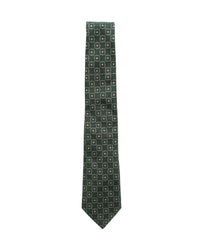 ARMANI COLLEZIONI Armani Collezioni Mens Olive Green / Beige Geometric Silk Neck Tie