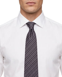 ARMANI COLLEZIONI Armani Collezioni Mens Dark Purple / Pink Textured Diagonal Stripe Neck Tie