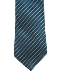 ARMANI COLLEZIONI Armani Collezioni Mens Teal / Blue / White Diagonal Stripe Silk Neck Tie