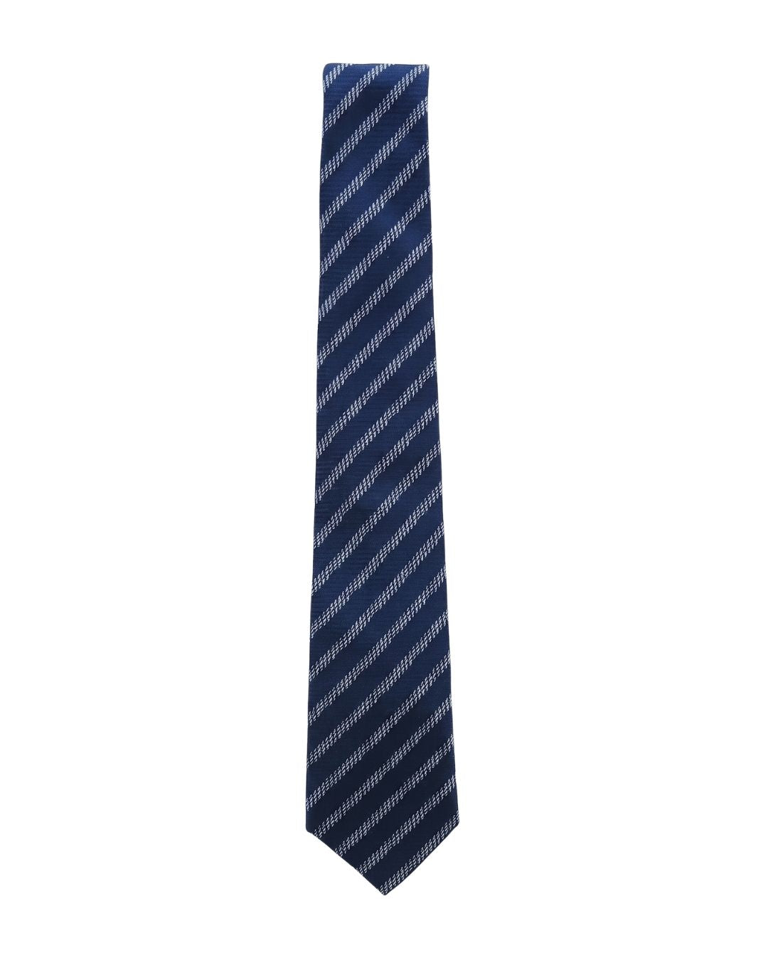 ARMANI COLLEZIONI Armani Collezioni Mens Navy Blue / Light Blue Diagonal Stripe Neck Tie