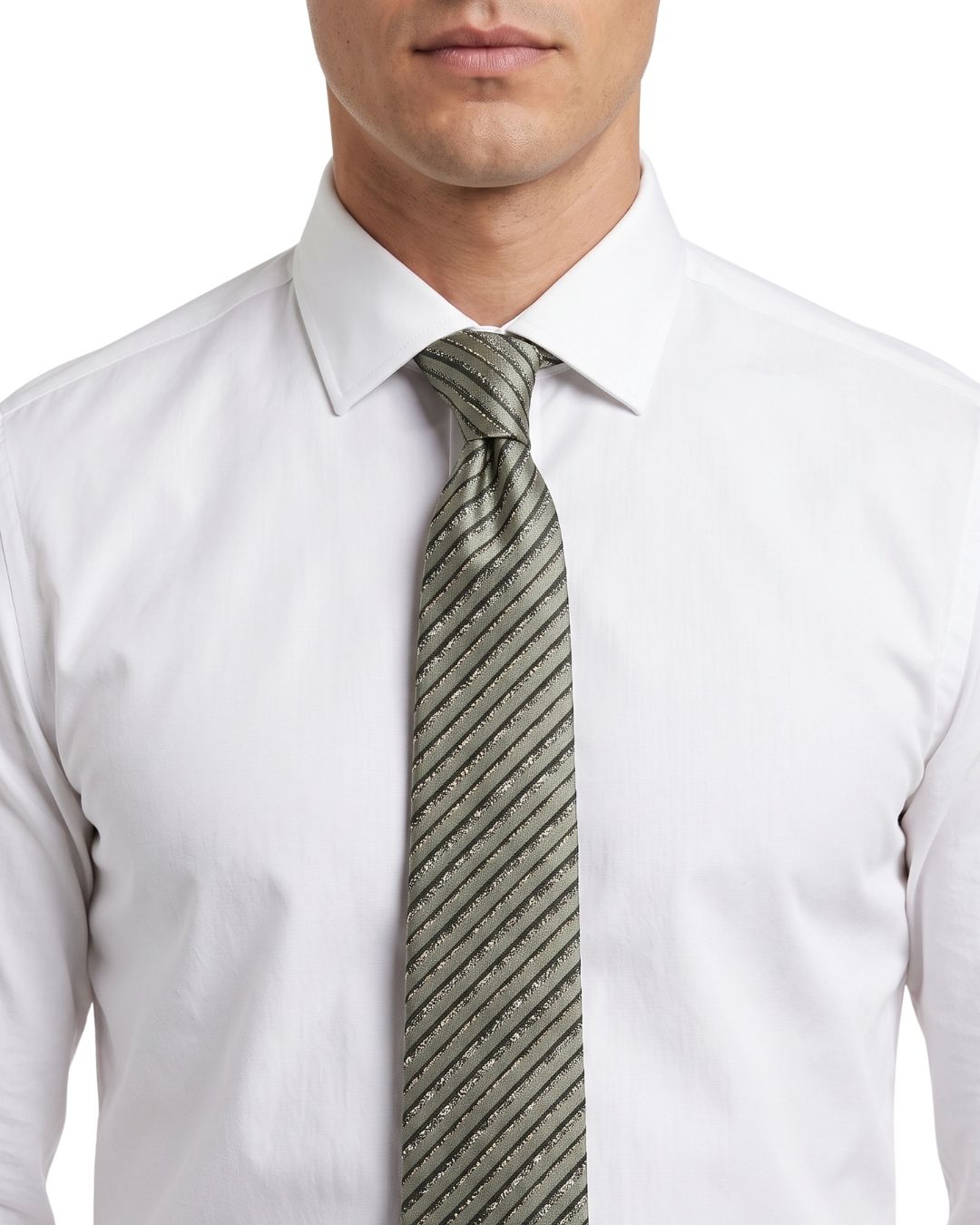 ARMANI COLLEZIONI Armani Collezioni Mens Beige / Black Diagonal Stripe Silk Neck Tie