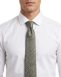 ARMANI COLLEZIONI Armani Collezioni Mens Beige / Black Diagonal Stripe Silk Neck Tie