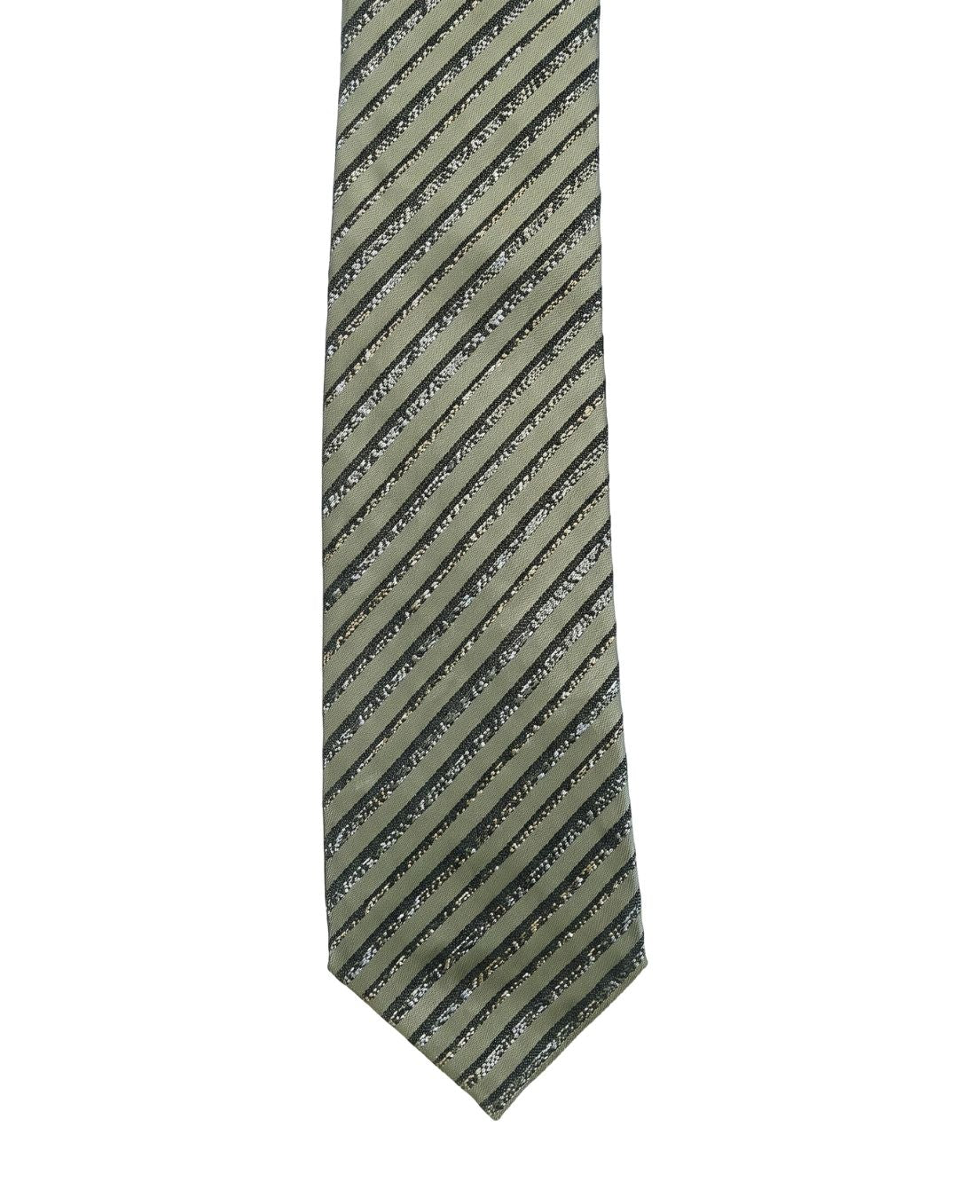 ARMANI COLLEZIONI Armani Collezioni Mens Beige / Black Diagonal Stripe Silk Neck Tie