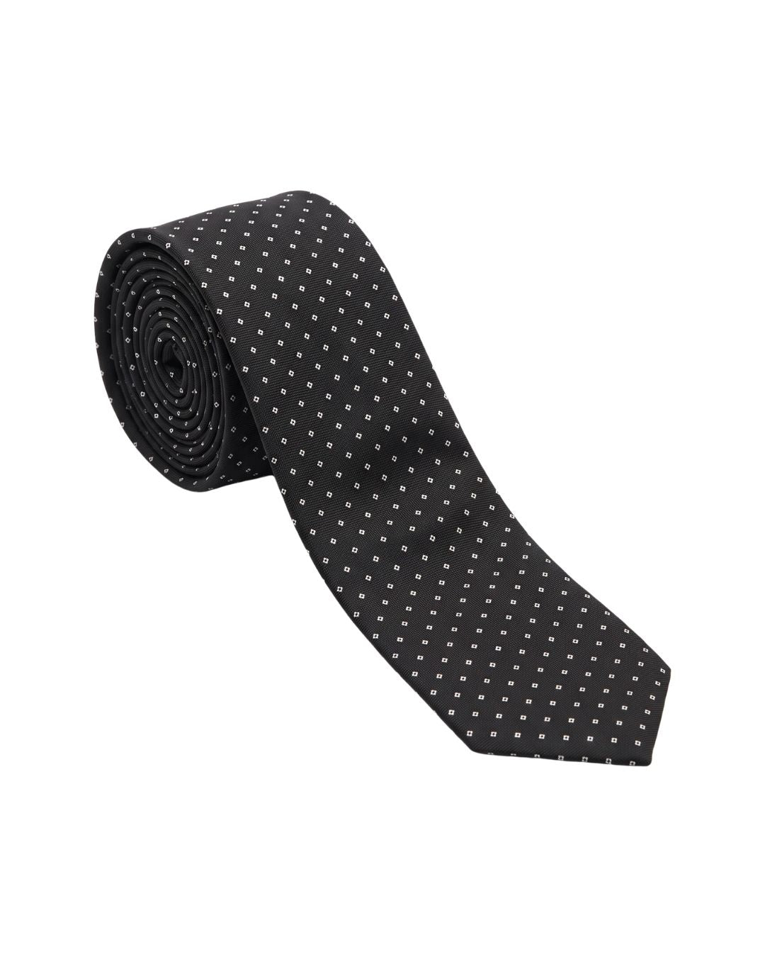 ARMANI COLLEZIONI Armani Collezioni Mens Black / White Micro Dot Silk Neck Tie