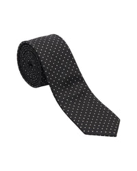 ARMANI COLLEZIONI Armani Collezioni Mens Black / White Micro Dot Silk Neck Tie