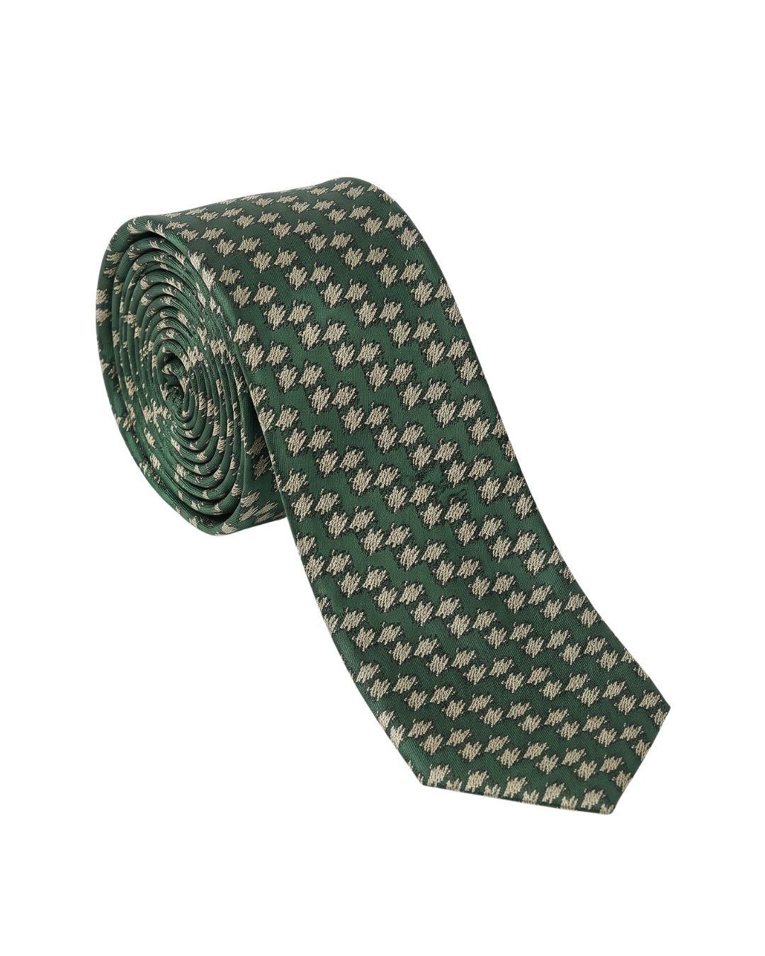 ARMANI COLLEZIONI Armani Collezioni Mens Green / Tan Floral Silk Neck Tie