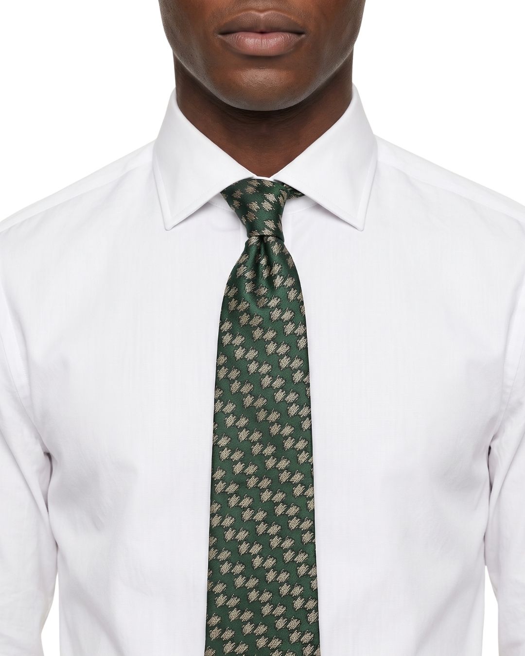 ARMANI COLLEZIONI Armani Collezioni Mens Green / Tan Floral Silk Neck Tie