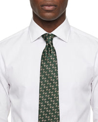 ARMANI COLLEZIONI Armani Collezioni Mens Green / Tan Floral Silk Neck Tie