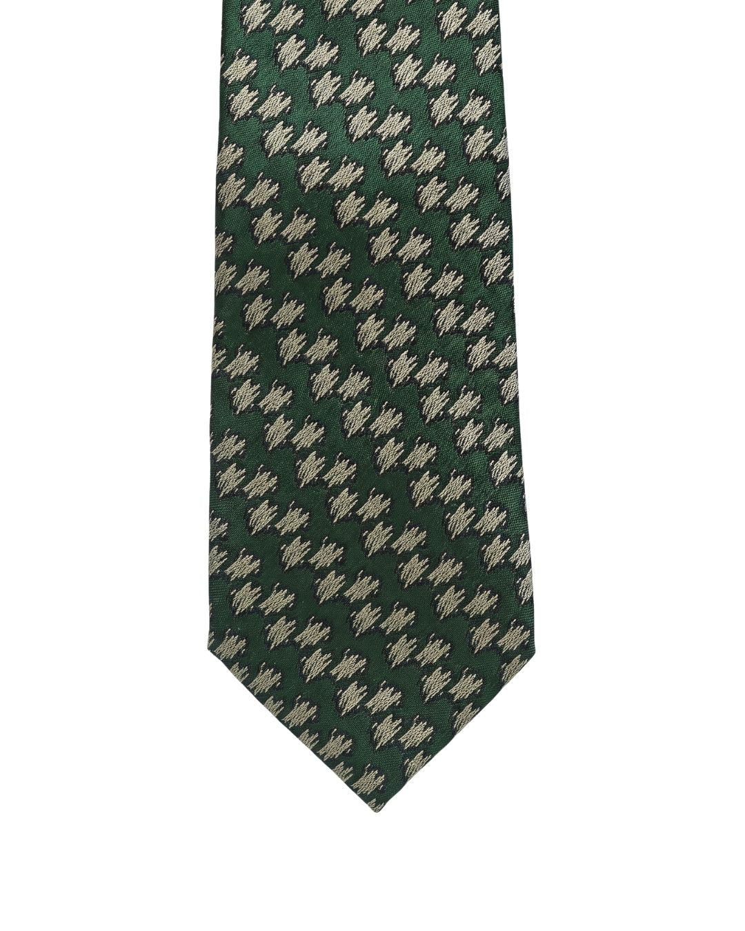 ARMANI COLLEZIONI Armani Collezioni Mens Green / Tan Floral Silk Neck Tie