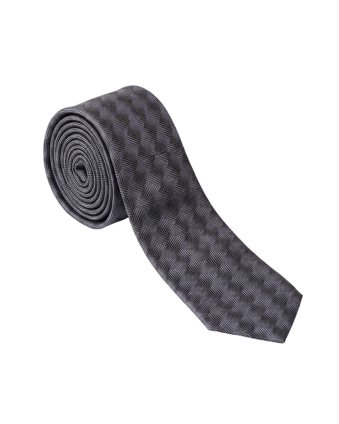ARMANI COLLEZIONI Armani Collezione Mens Gray / Charcoal Optical Grid Neck Tie