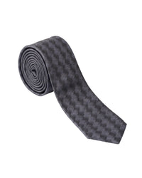 ARMANI COLLEZIONI Armani Collezione Mens Gray / Charcoal Optical Grid Neck Tie
