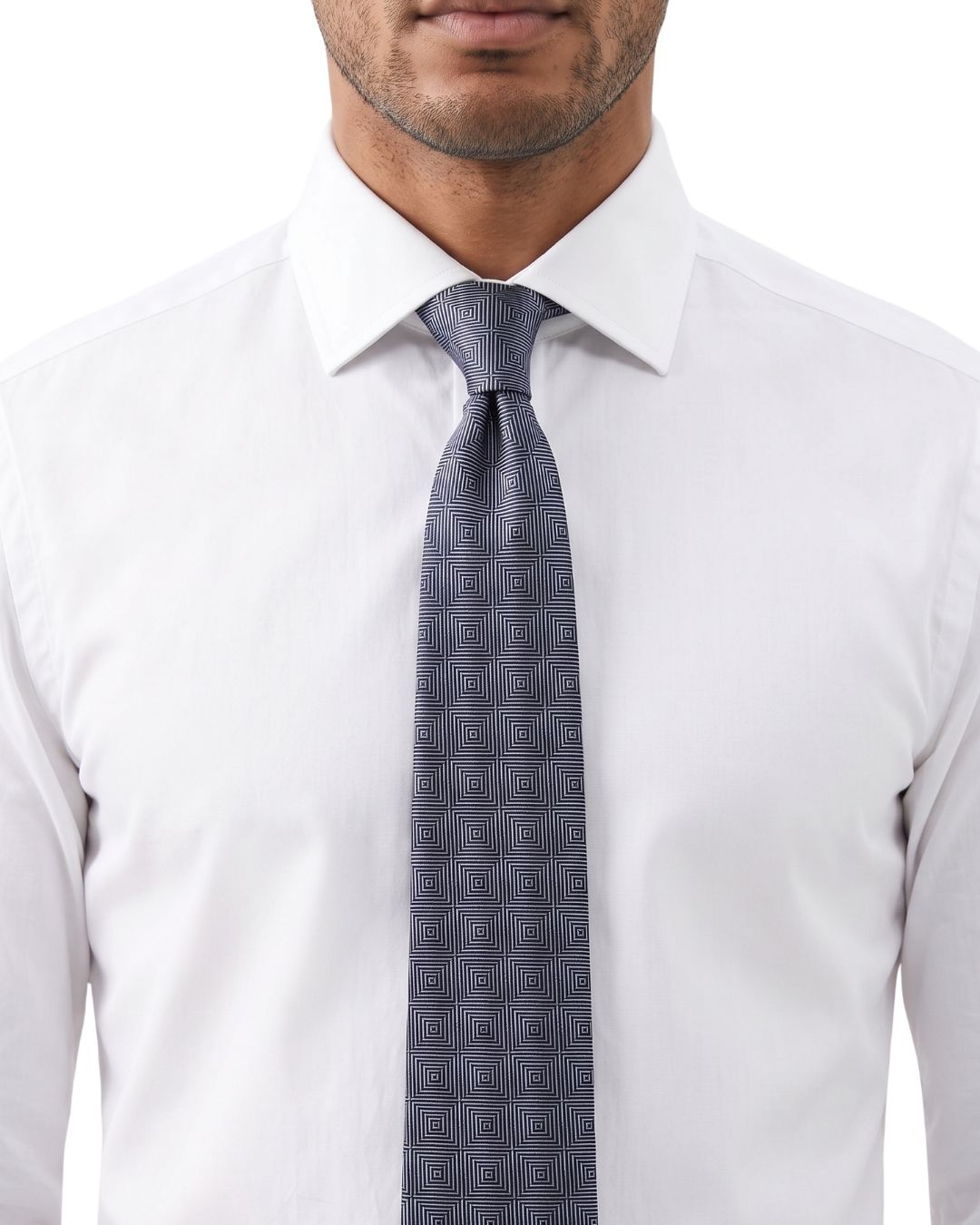 ARMANI COLLEZIONI Armani Collezione Mens Gray / Charcoal Optical Grid Neck Tie