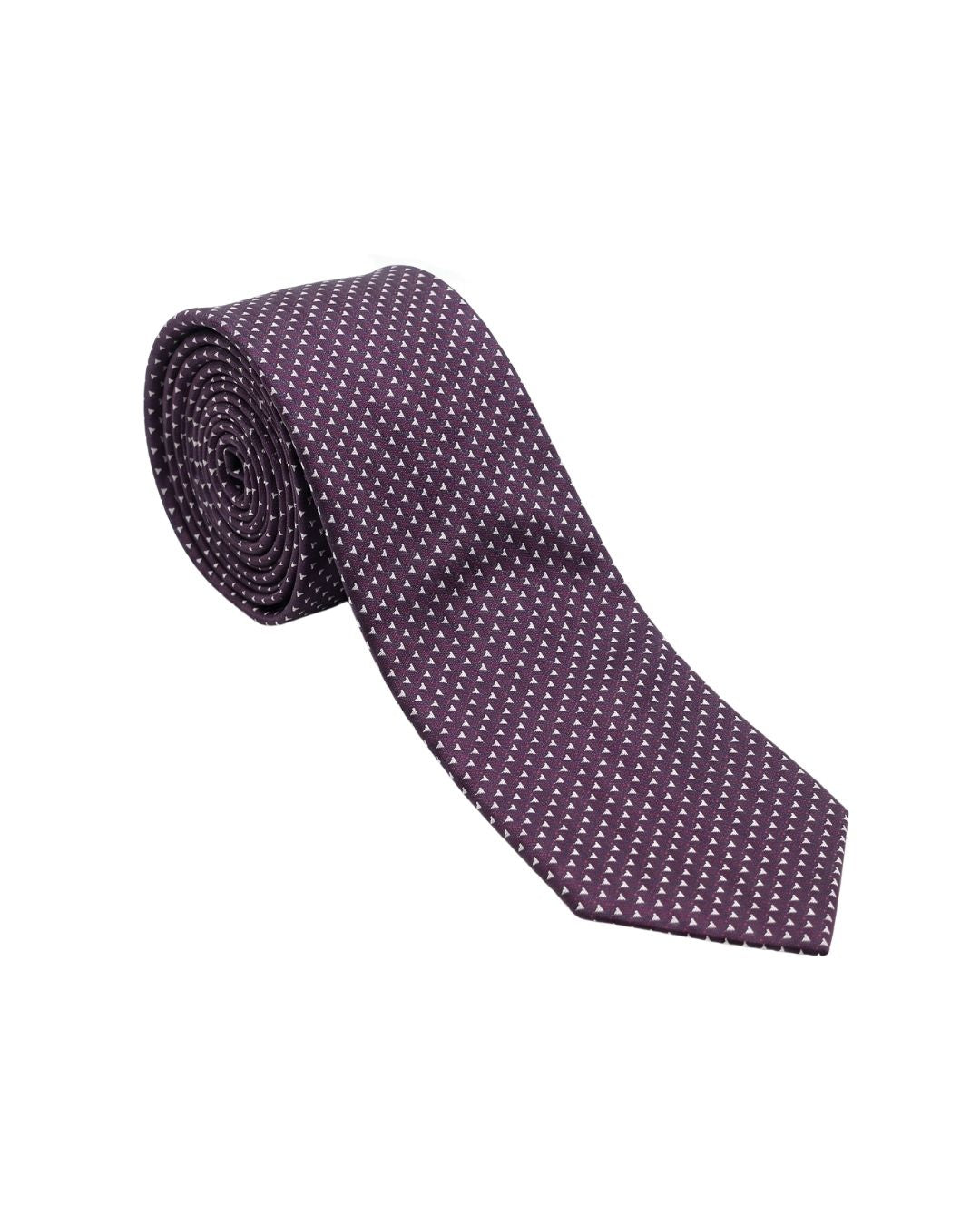 ARMANI COLLEZIONI Armani Collezioni Mens Purple / White Micro Geometric Silk Neck Tie