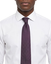 ARMANI COLLEZIONI Armani Collezioni Mens Purple / White Micro Geometric Silk Neck Tie