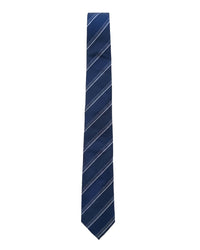 ARMANI COLLEZIONI Armani Collezione Mens Navy Blue / White / Gray Diagonal Stripe Neck Tie