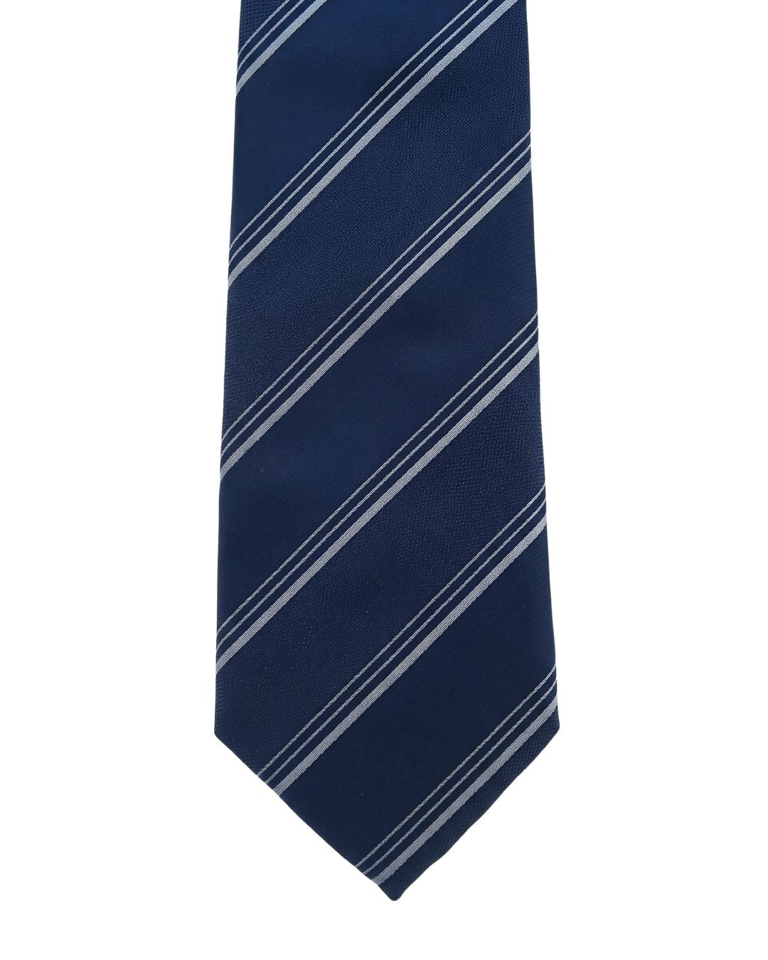 ARMANI COLLEZIONI Armani Collezione Mens Navy Blue / White / Gray Diagonal Stripe Neck Tie