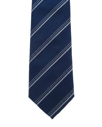 ARMANI COLLEZIONI Armani Collezione Mens Navy Blue / White / Gray Diagonal Stripe Neck Tie