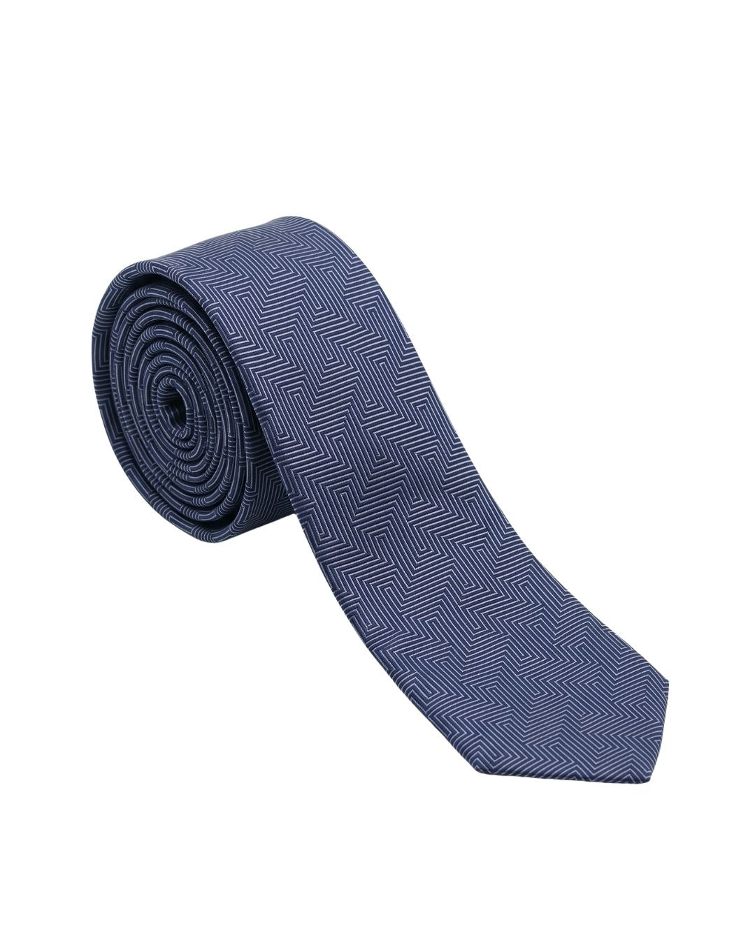 ARMANI COLLEZIONI Armani Collezione Mens Navy Blue Tonal Geometric Neck Tie