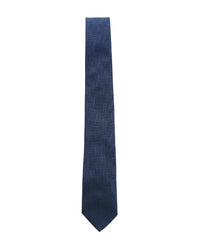ARMANI COLLEZIONI Armani Collezione Mens Navy Blue Tonal Geometric Neck Tie