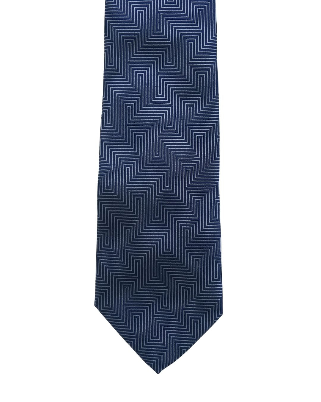ARMANI COLLEZIONI Armani Collezione Mens Navy Blue Tonal Geometric Neck Tie